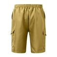 thumbnail image 4 of heyac Men Cargo Shorts with Pockets Solid Color Corduroy Hiking Athletic Running Shorts Stretchy Soft Streetwear Trousers Regular Fit Casual Cargo Shorts with Pockets, 4 of 4