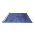 thumbnail image 2 of Ahgly Company Machine Washable Indoor Round Abstract Blue Modern Area Rugs, 3' Round, 2 of 4