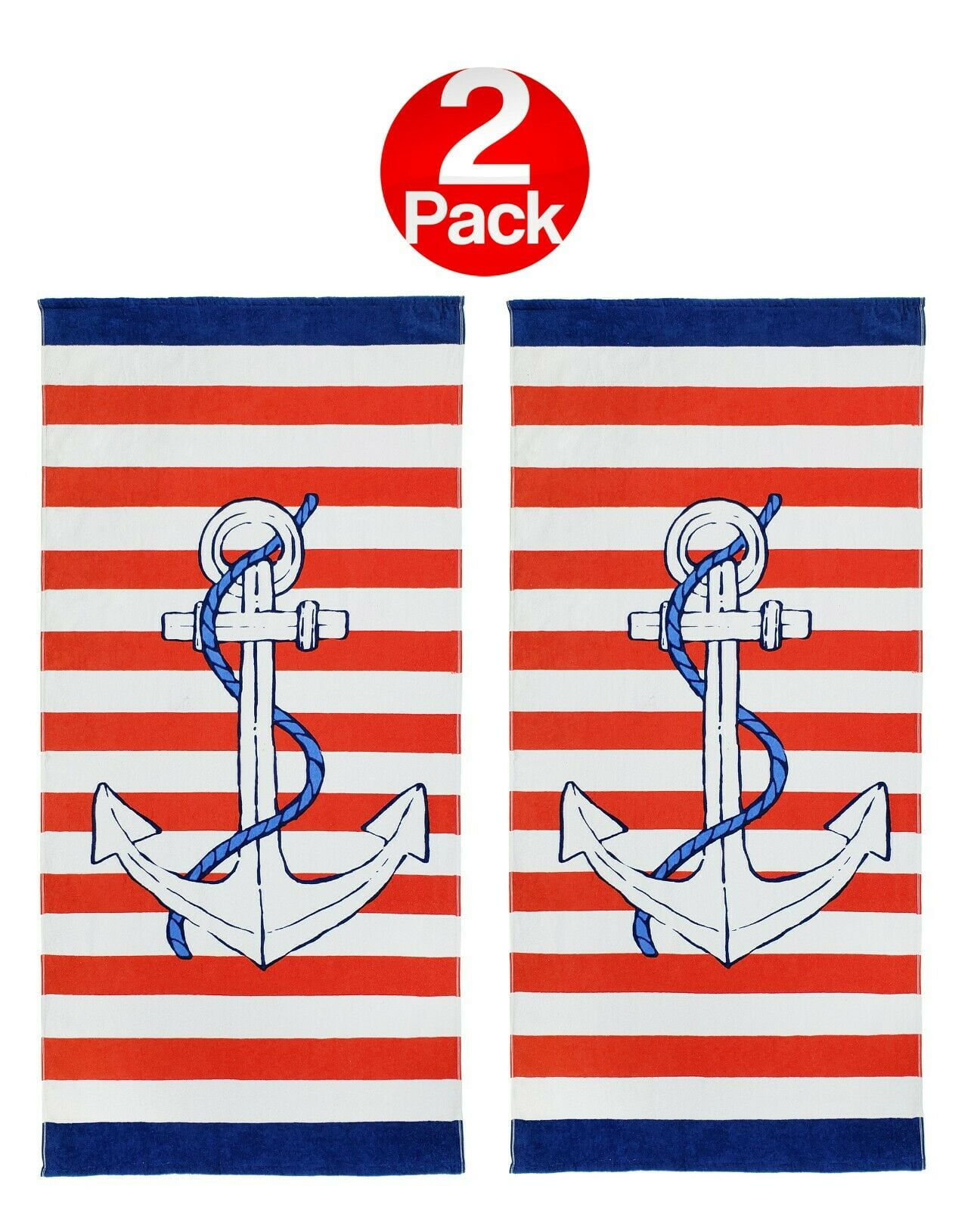 Anchor Beach Towel 30" x 60" Fancy Anchor Towel 