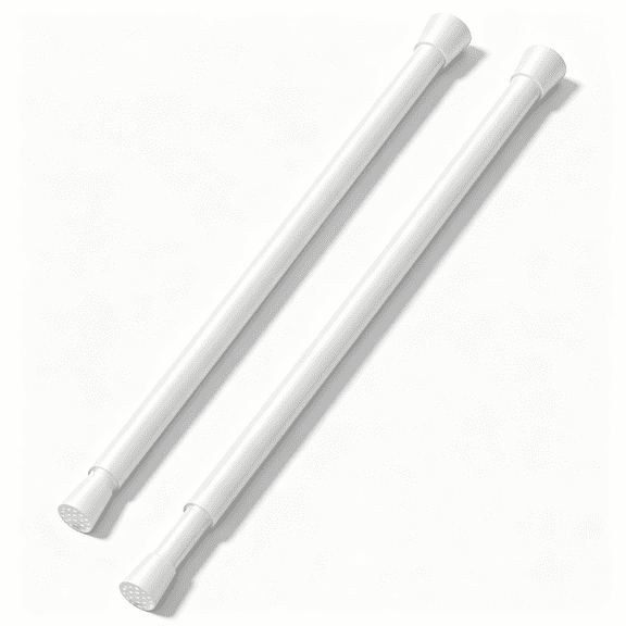 XIBUFE 2 Pack Mini Tension Rod 8 to 12 Inch, DIY Spring Tension Curtain Rods No Drill for Slim Window Cupboard Closet Sidelights, Sidelight Curtain Rods White