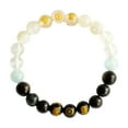 thumbnail image 1 of Bracelet Naturel Cinq avec Il de Tigre en Quartz Réutilisé & Pierres Équilibre Énergétique Chaîne de Main pour Hommes et Femmes, 1 of 6