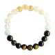 thumbnail image 1 of Pulsera natural de cinco cristales con cuarzo rutilado, ojo de tigre y piedras. Equilibra la energía y atrae la riqueza. Cadena para la mano para hombres y mujeres., 1 of 7