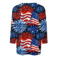thumbnail image 4 of GERsome Womens American Flag T Shirts 4th of July Tops USA Graphic Crewneck Shirts Casual 3/4 Sleeve American Proud Tops S-3XL, 4 of 5