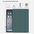thumbnail image 3 of Mazepoly Case iPad Air 4 2020 10.9 Inch 4th Generation Case, Ultra Slim Trifold Stand Auto Sleep/Wake Soft TPU Shockproof Case with Pencil Holder, Dark Green, 3 of 7