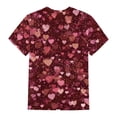thumbnail image 4 of Garbnen Valentine's Day Tops for Women Short Shirts for Women Love Heart Print Crew Neck Dressy Pullover Blouse Tee, 4 of 4