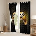 thumbnail image 3 of Homewish Gold Gamepad Gaming Curtains Pack of 2 (42x84 Each),Teen Video Game Curtains Blackout,Geometric Hockeycomb Hexagon Bedroom Curtains For Boys Girls,Super Cozy Bedroom Decoration, 3 of 6