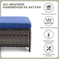 thumbnail image 4 of PARKWELL 6-Piece Outdoor High Back Patio Conversation Set,Rattan 6-Seat Furniture with Loveseat Sofa, Wicker Chairs,Coffee Table and Ottomans,Gray Wicker Navy Cushions, 4 of 8
