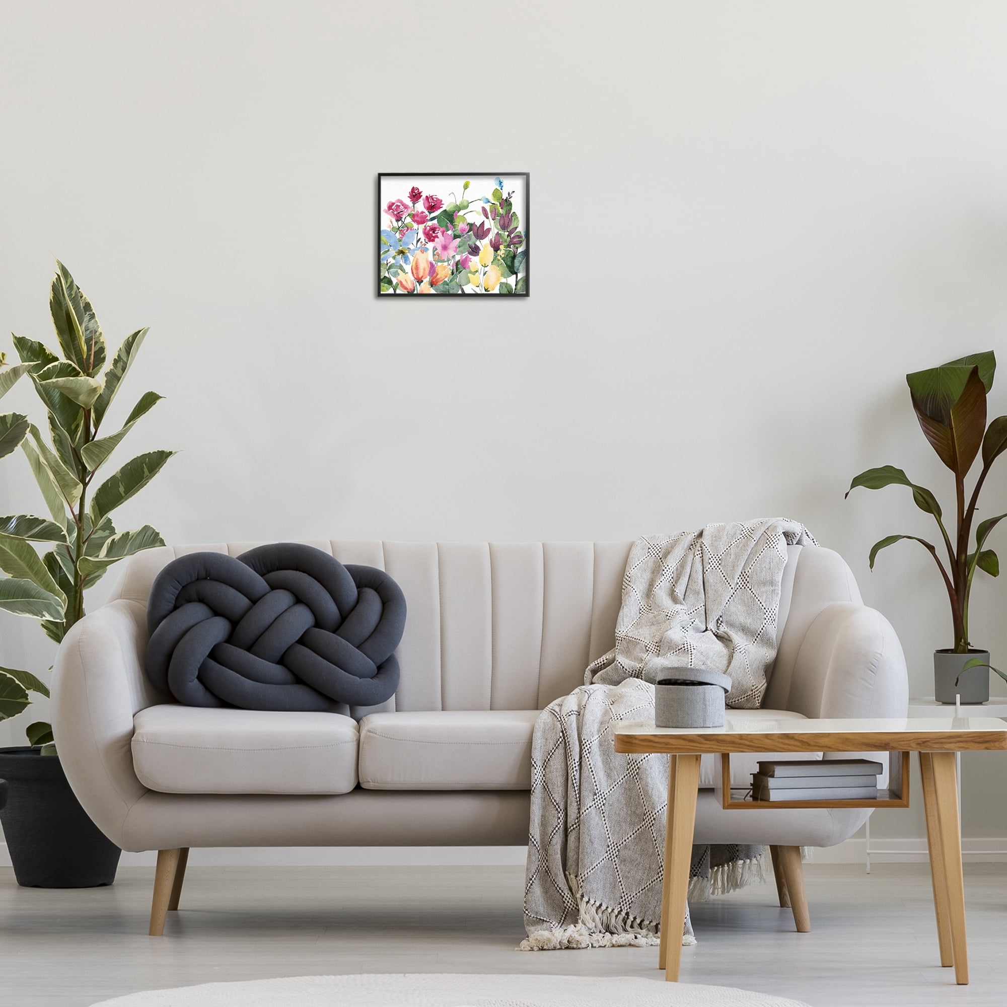 Stupell Industries Floral Blooming Colors Botanical & Floral Painting Black Framed Art Print Wall Art, 14 x 11