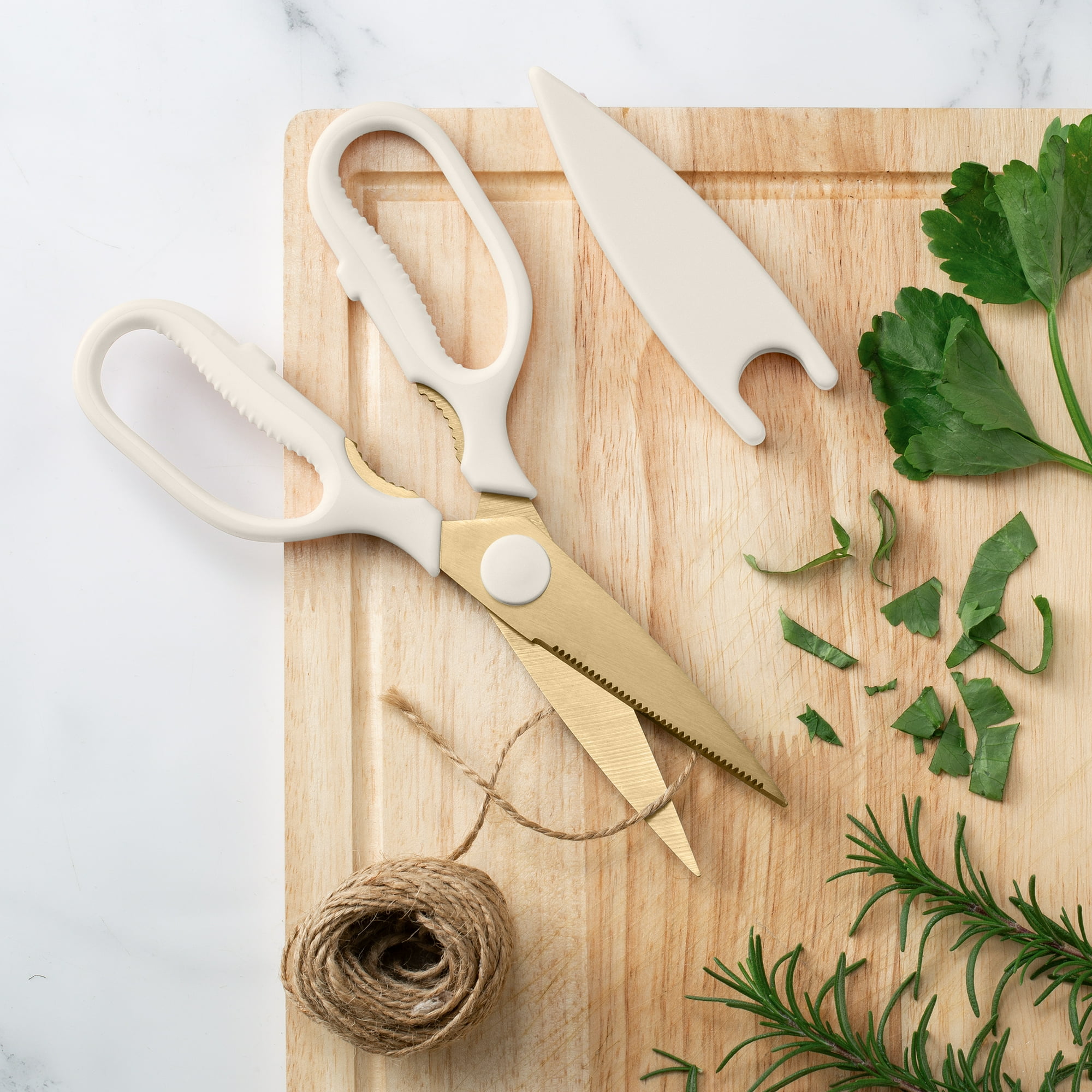 Cook with Color Stainless Steel Kitchen Shears, Utility Kitchen Scissors for Food, Herbs, Poultry, & Meat