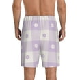 thumbnail image 2 of Yiaed Floral Purple Buffalo Plaid for Men's Soft Sleep Pajama Short Lounging Pajama Shorts-XX-Large, 2 of 8