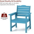 thumbnail image 4 of Patio Chair Garden Chairs, All-Weather Outdoor Dining Chair with 400lbs Capacity, Blue, 4 of 7