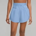 thumbnail image 4 of Iaqnaocc Womens&nbsp;shorts Elastic High Waist Summer Workout Shorts Athletic Tennis Gym Breathable Women Shorts Blue XL, 4 of 6