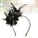 thumbnail image 4 of Qarigey Mujeres boda ceremonia pluma flor diadema ornamento niñas banquete diadema señoras Cosplay cabeza accesorio Decoración Accesorio para el cabello Amarillo Qarigey AP012180-02B, 4 of 6