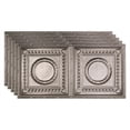 thumbnail image 1 of FASÄDE Rosette Decorative Vinyl 2ft x 4ft Glue Up Ceiling Panel in Galvanized Steel (5 Pack), 1 of 5