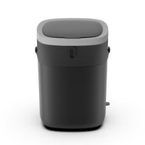 Nine Stars Automatic Bathroom Trash Can, 3 Gallon Plastic, Motion Sensor Vibration Sensor Hands-Free Soft-Close Lid Garbage Bin, Black