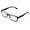 Black-Blue, variant on Men Rectangular Unisex Readers with Spring Hinge - Soft Matte Reading Glasses - Spring Hinge +1.50