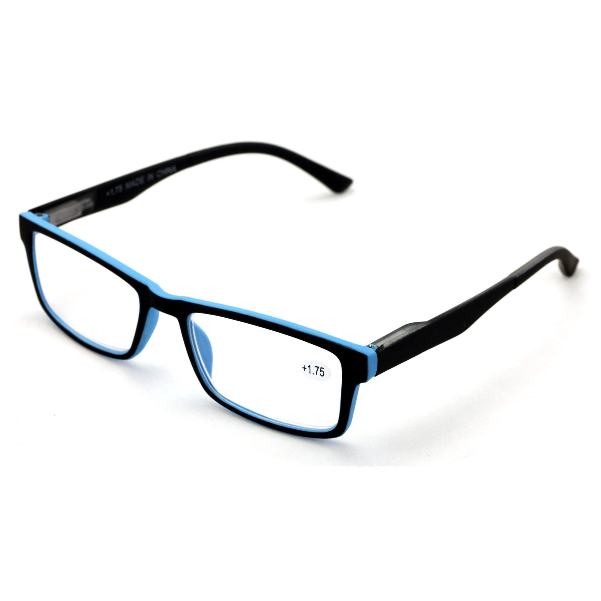 Men Rectangular Unisex Readers with Spring Hinge - Soft Matte Reading Glasses - Spring Hinge +1.00