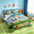thumbnail image 2 of Manfei Cartoon Soccer Full Size Bedding Sets, Football Soccer Full Size Bed in a Bag, Blue Multicolor White, Polka Dots Reversible 7 Pieces, 2 of 6