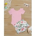 thumbnail image 3 of Baby Girl Outfits Short Ruffle Romper Floral Pants Summer Outfits Cute Baby Girl Clothes 6-12 Months, 3 of 7
