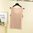 thumbnail image 4 of Penkiiy Women's Built-In Bra Tank Top - Summer Seamless Camisole , Ultra-Comfy & No-Chafe Design 2XL Beige, 4 of 9