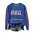 thumbnail image 2 of Clearance Items Crewneck Sweatshirts Women Retro Baseball Thou Shall Not Steal Unless You Can Beat The Throw Print Sweatshirt, 2 of 4