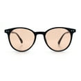 thumbnail image 3 of Hipster Thin Horn Rim Round Plastic Retro Normcore Sunglasses Black - Beige, 3 of 8