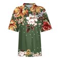thumbnail image 4 of Birdeem Blouses pour Femmes Mode Décontractée Confortable Imprimé Manches Courtes Col Rabattu Bouton Blouse T-Shirt, 4 of 12