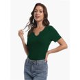 thumbnail image 3 of Womens Tops Crew Neck Summer Short Sleeve Casual Slim Fitted Tshirt, 3 of 6