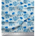 thumbnail image 1 of Soimoi Poly Georgette Fabric Stripe,Dot & Tribal Elephant Animal Print Fabric by the Yard 42 Inch Wide, 1 of 1