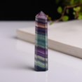 thumbnail image 3 of Varita de fluorita curativa de cuarzo, cristal Hexagonal Natural, piedra, Gema verde púrpura, 3 of 4