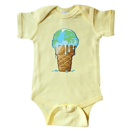 

Inktastic Melting Earth Ice Cream Cone Gift Baby Boy or Baby Girl Bodysuit