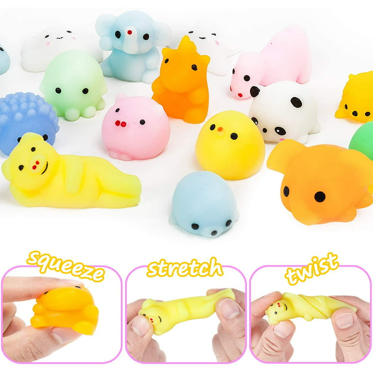 Mochi Squishy Toys 100 Pack, Mini Stress Relief Kids Toys for Party Favors,  Animal Squishies Stress Relief Toys for Boys & Girls Birthday Gifts