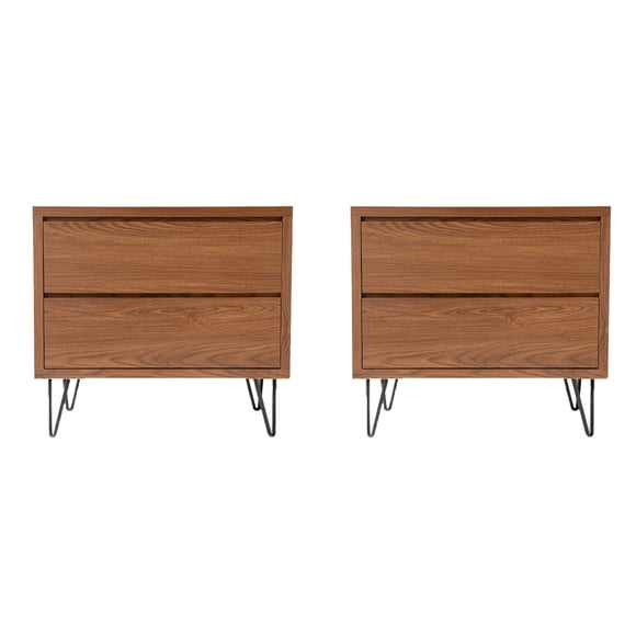 Set de 2 Buros Nixy Nogal y Negro Kessa Muebles