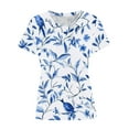 thumbnail image 4 of Tnhcen Women's Summer Floral Print Loose Fit Crew Neck Short Sleeve Top - Plus Size Friendly S-5XL | Casual Breathable Polyester Spandex Basics, 4 of 4