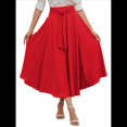 thumbnail image 2 of Vestido Bohemio, Elegante, Informal, de Cintura Alta y Estilo Irregular con Bolsillos para Mujer Rojo S, 2 of 9