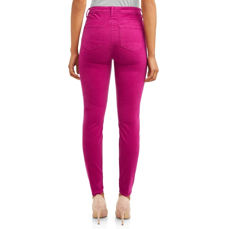 Time and Tru Women's High Rise Sculpted Corduroy Jeggings 