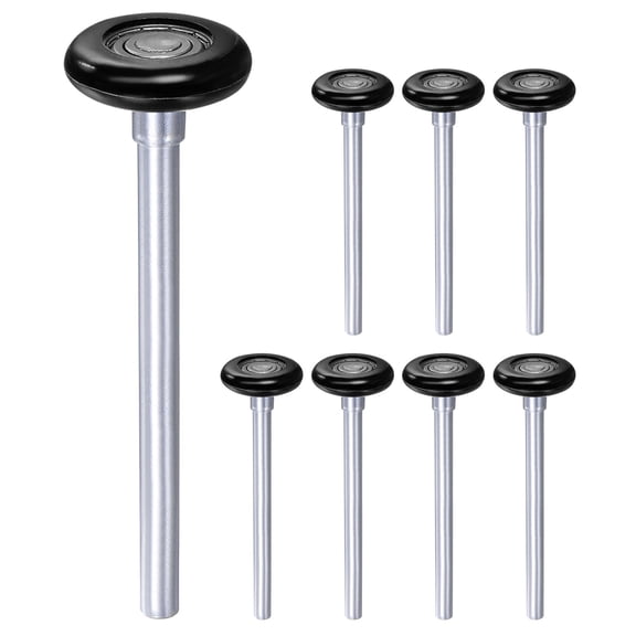 8 Pack 1.8" Black Nylon Garage Door Rollers, 6.54" Long Stem, Black