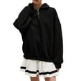 thumbnail image 2 of Sweat à Capuche Mode pour Femmes 2023 Col Rabattu Fermeture Éclair Pull Europe Amérique Hiver 2023 Nouvelle Tendance Rue Ample Décontracté Paresseux Fermeture Éclair Pull 50 % de Réduction Liquidation Costumes Halloween/noël, 2 of 8