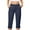 Dark Blue, variant on Women's High Waisted Hiking Capris Pants Cargo Lightweight Elastic Waist Pants Work Outdoor Joggers Pants with Pockets