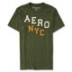 thumbnail image 2 of Aeropostale Mens Diagonal NYC Logo Embellecido Camiseta, Verde, Grande Aeropostale Camiseta adornada, 2 of 2
