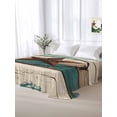 thumbnail image 5 of Texas Star California King Size Flat Sheet, Wrinkleproof & Fadeproof Cooling Flat Bed Sheet Only, Country Teal Brown Farmhouse Wooden Breathable Soft Bedding Top Sheets 108 x 98 Inches, 5 of 8