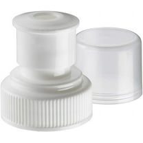 AquaNation Plastic Tampered 28mm FDA Grade Twisted Pop Up Push-Pull Screw Caps for PET Water Bottle, Undetectable Sneak Alcohol Whiskey Rum, Reseal Your Bottle, Bag of 10