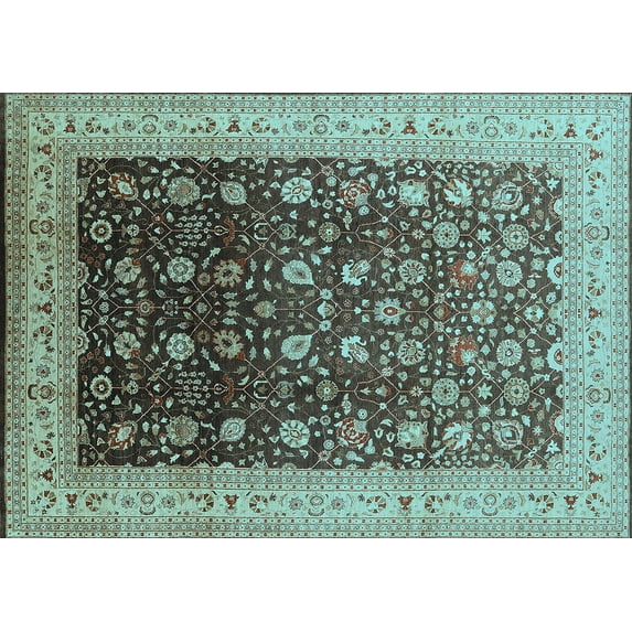 Ahgly Company Indoor Rectangle Oriental Light Blue Traditional Area Rugs, 4' x 6'