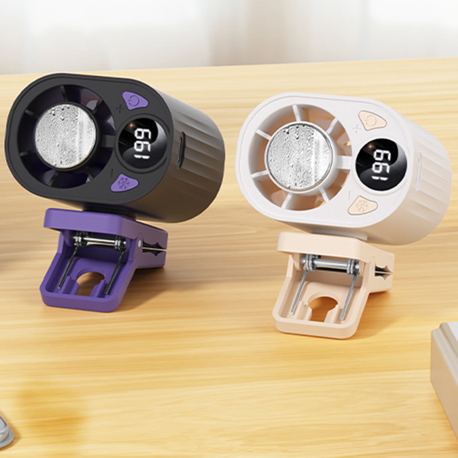 2026 Clip-On Mini Fan, USB Rechargeable Portable Air Conditioner Fan, 3-Speed Silent Bladeless
