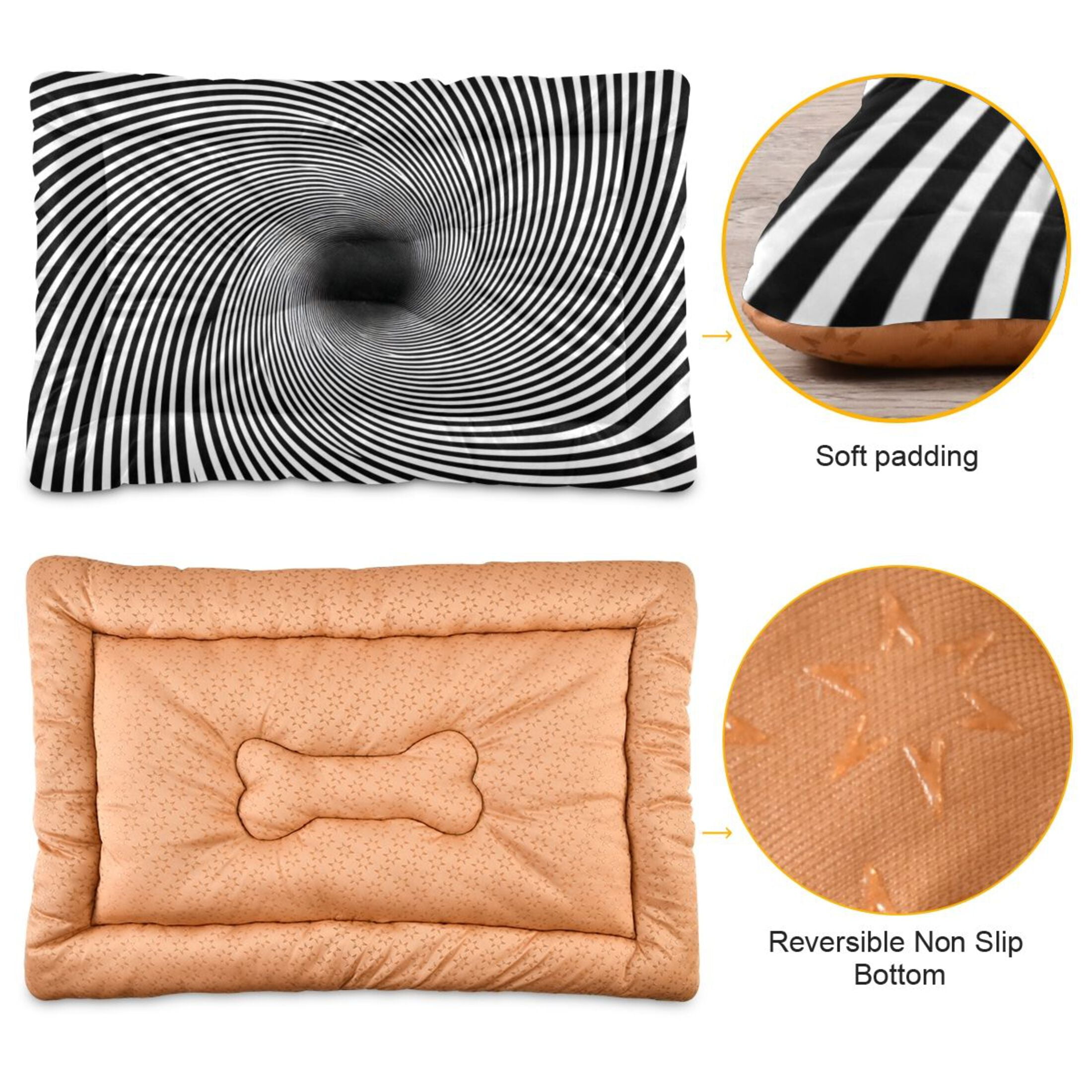Cozy Mat Pet Bed Indoor Outdoor Warm Soft For Cat Dog Puppy(S/M) Spiral Lines