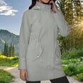 thumbnail image 2 of Women's Rain Jacket, Yigetop A Hooded Slimming and Casual Jacket for Ladies Waterproof Jackets for Women Light Ashy 2XL, 2 of 9