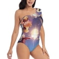 thumbnail image 3 of Pofeuu Dreamy Forest Elf Print Women's One Piece Swimsuits One Shoulder Swimwear Asymmetric Ruffle Monokinis Bathing Suits-Medium, 3 of 6