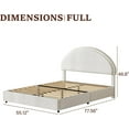 thumbnail image 4 of 4 EVER WINNER Full Size Bed Frame, Boucle Upholstered Bed Frame with Headboard, White Full Bed Frame, White, 4 of 4