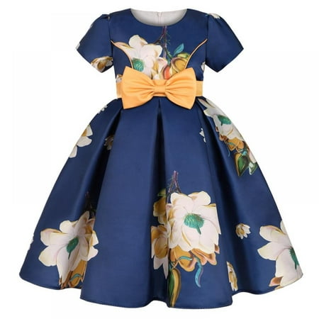 

SYNPOS Big Girls Princess Pageant Dresses Bridesmaid Wedding Party Birthday Long Gown Cute Dresses For Teen Girls 2-10T