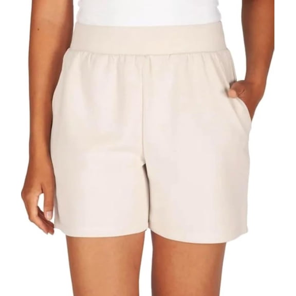 Lazypants Women's Stretch Luxe Short, Cream, Medium